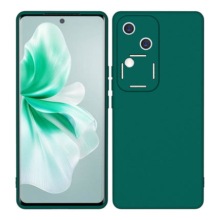 Kapa Matte Protective Lens Flexible Back Cover for Vivo V30 (5G) | Slim Silicone with Soft Lining Shockproof Full Body Bumper Case (Green)