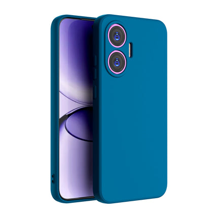 Kapa Matte Protective Lens Flexible Back Cover for Poco F7 5G | Slim Silicone with Soft Lining Shockproof Full Body Bumper Case (Blue)