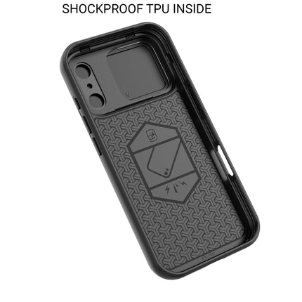 Kapa Armor Slider Back Cover for Apple iPhone 17 Pro | Inbuilt Ring + Camera Slider Shockproof Lens Protection Bumper Back Case (Black)