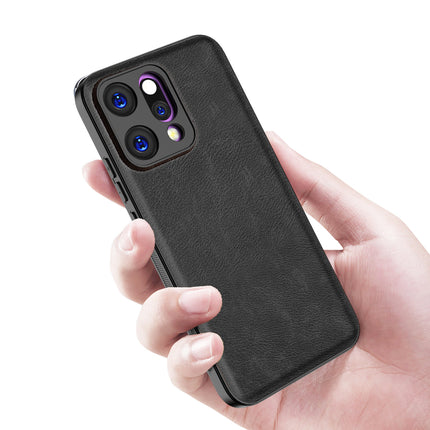 Kapa Tux Leather Back Cover for Oppo Reno 14 5G | Slim Shockproof Camera Protection Bumper Case (Black)