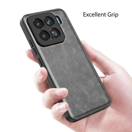 Kapa Tux Leather Back Cover for Xiaomi 15 5G | Slim Shockproof Camera Protection Bumper Case (Grey)