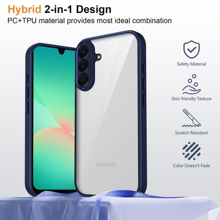 Kapa Hawkeye Clear Slim Tough Back Cover for Samsung Galaxy M36 / F36 5G | Camera Lens Protector Anti Yellow Shockproof Clear Hybrid Case Cover (Blue Sides)