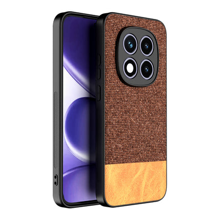 Kapa Soft Fabric & Leather Hybrid Protective Back Cover for Redmi Note 15 Pro 5G | Shockproof Slim Hard Anti Slip Back Case (Brown)