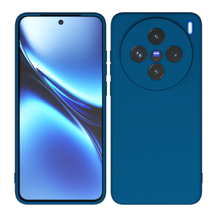 Kapa Matte Protective Lens Flexible Back Cover for Vivo X200 (5G) | Slim Silicone with Soft Lining Shockproof Full Body Bumper Case (Blue)