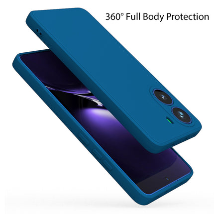 Kapa Matte Protective Lens Flexible Back Cover for Poco X7 Pro 5G | Slim Silicone with Soft Lining Shockproof Full Body Bumper Case (Blue)