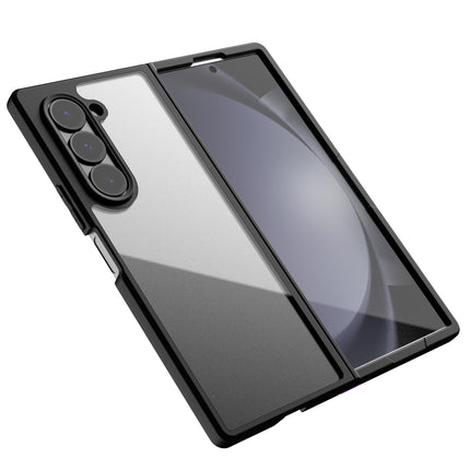 Kapa Hawkeye Clear Slim Tough Back Cover for Samsung Galaxy Z Fold 7 | Camera Lens Protector Anti Yellow Shockproof Clear Hybrid Case Cover (Black Sides) - Mobizang