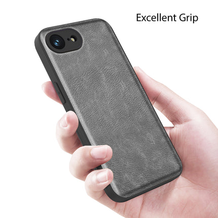 Kapa Tux Leather Back Cover for Apple iPhone 16E | Slim Shockproof Camera Protection Bumper Case (Grey) - Mobizang