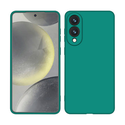 Kapa Matte Protective Lens Flexible Back Cover for Samsung Galaxy S25 Edge | Slim Silicone with Soft Lining Shockproof Full Body Bumper Case (Green)