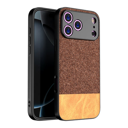 Kapa Soft Fabric & Leather Hybrid Protective Back Cover for Apple iPhone 17 Pro Max | Shockproof Slim Hard Anti Slip Back Case (Brown)