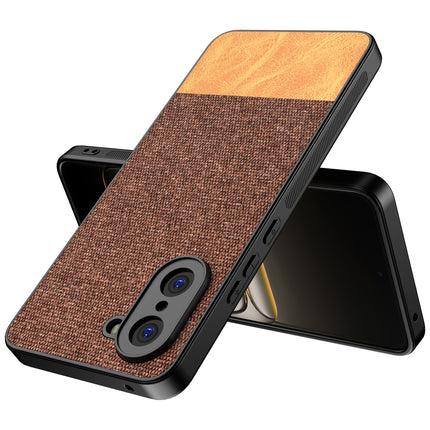 Kapa Soft Fabric & Leather Hybrid Protective Back Cover for OnePlus Nord CE 5 | Shockproof Slim Hard Anti Slip Back Case (Brown)