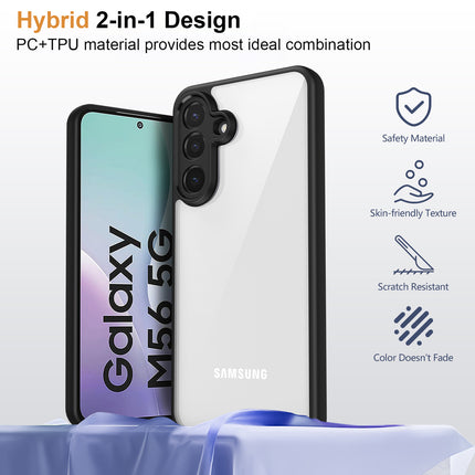 Kapa Hawkeye Clear Slim Tough Back Cover for Samsung Galaxy M56 | Camera Lens Protector Anti Yellow Shockproof Clear Hybrid Case Cover (Black) - Mobizang
