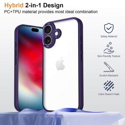Kapa Hawkeye Clear Slim Tough Back Cover for Apple iPhone 17 | Camera Lens Protector Anti Yellow Shockproof Clear Hybrid Case Cover (Purple)