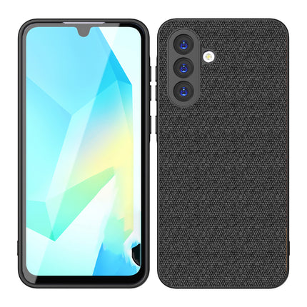 Kapa Soft Full Fabric Protective Back Case Cover for Samsung Galaxy M16 | Shockproof Slim Hard Anti Slip Back Case (Black)
