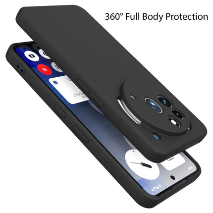Kapa Matte Protective Lens Flexible Back Cover for Nothing Phone 3A Pro | Slim Silicone with Soft Lining Shockproof Full Body Bumper Case (Black)
