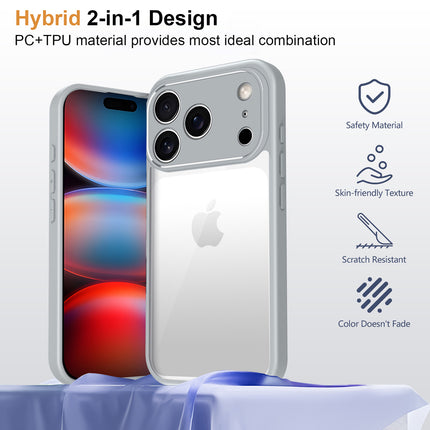 Kapa Hawkeye Clear Slim Tough Back Cover for Apple iPhone 17 Pro | Camera Lens Protector Anti Yellow Shockproof Clear Hybrid Case Cover (Grey)