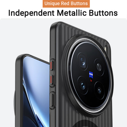 Kapa Wave Magnetic Frosted Grip Back Cover for Vivo X200 Pro | [MagSafe Compatible] Wireless charging, Slim, Metal Buttons Matte Finish Back Case (Grey)