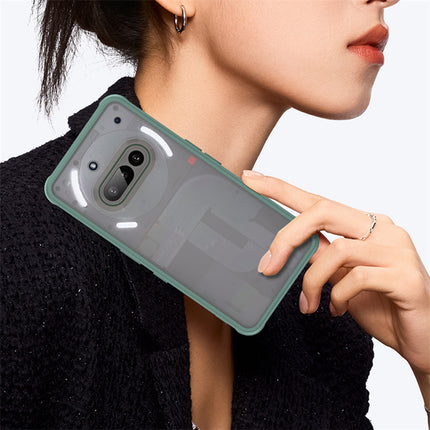 Kapa Shield Frosted Acrylic Back Cover for Nothing Phone 3A 5G| Hard Slim Inbuilt Camera Lens Cover Protection Shock Proof Bumper Case (Green)