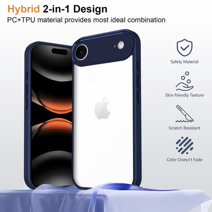 Kapa Hawkeye Clear Slim Tough Back Cover for Apple iPhone 17 Air | Camera Lens Protector Anti Yellow Shockproof Clear Hybrid Case Cover (Blue)