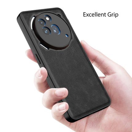Kapa Tux Leather Back Cover for Nothing Phone 3A Pro | Slim Shockproof Camera Protection Bumper Case (Black)