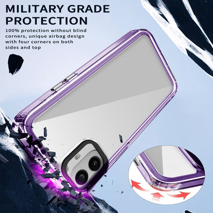 Kapa Warrior Acrylic Clear Back Cover For Nothing CMF Phone 1 | Slim Shockproof [Military Grade Protection] Hybrid Bumper Case (Purple Sides) - Mobizang