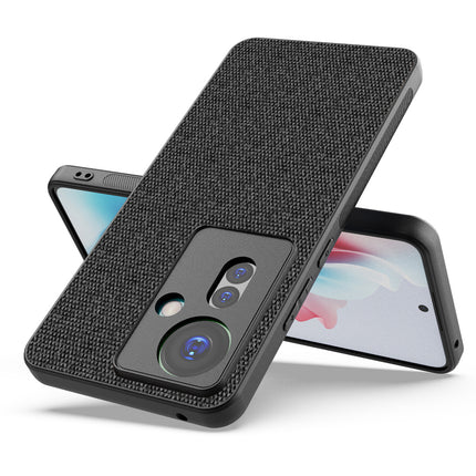 Kapa Soft Full Fabric Protective Back Case Cover for Oppo F25 Pro (5G) | Shockproof Slim Hard Anti Slip Back Case (Black) - Mobizang
