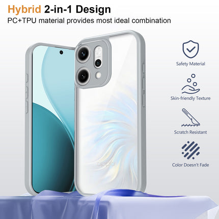 Kapa Hawkeye Clear Slim Tough Back Cover for Oppo Reno 14 Pro 5G | Camera Lens Protector Anti Yellow Shockproof Clear Hybrid Case Cover (Grey) - Mobizang