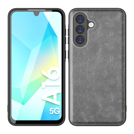 Kapa Tux Leather Back Cover for Samsung Galaxy A16 | Slim Shockproof Camera Protection Bumper Case (Grey)