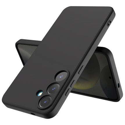 Kapa Matte Protective Lens Flexible Back Cover for Samsung Galaxy S25 Plus | Slim Silicone with Soft Lining Shockproof Full Body Bumper Case (Black) - Mobizang