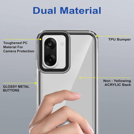 Kapa Warrior Acrylic Clear Back Cover For OnePlus Nord CE 5 | Slim Shockproof [Military Grade Protection] Hybrid Bumper Case (Grey Sides) - Mobizang