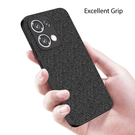 Kapa Soft Full Fabric Protective Back Case Cover for Oppo Reno 13 5G | Shockproof Slim Hard Anti Slip Back Case (Black)
