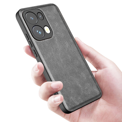 Kapa Tux Leather Back Cover for Oppo Reno 13 Pro | Slim Shockproof Camera Protection Bumper Case (Grey)