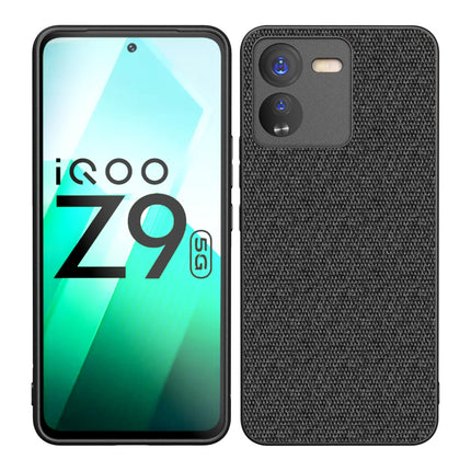Kapa Soft Full Fabric Protective Back Case Cover for IQOO Z9 | Shockproof Slim Hard Anti Slip Back Case (Black)