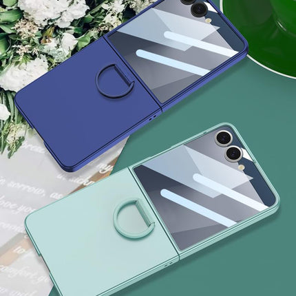 Kapa Ultra Thin PC + D Ring Back Case for Samsung Galaxy Flip7 / Z Flip 7 |with [Inbuilt Glass] Shockproof Slim Hard Protective Cover (Mint Green)