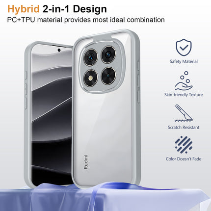 Kapa Hawkeye Clear Slim Tough Back Cover for Redmi Note 15 5G | Camera Lens Protector Anti Yellow Shockproof Clear Hybrid Case Cover (Grey)