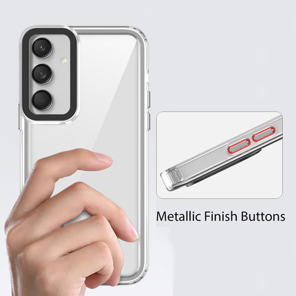 Kapa Warrior Acrylic Clear Back Cover For Samsung Galaxy M55 (5G) | Slim Shockproof [Military Grade Protection] Hybrid Bumper Case (Clear Sides)