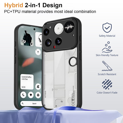 Kapa Hawkeye Clear Slim Tough Back Cover for Nothing Phone 3 5G | Camera Lens Protector Anti Yellow Shockproof Clear Hybrid Case Cover (Black Sides)