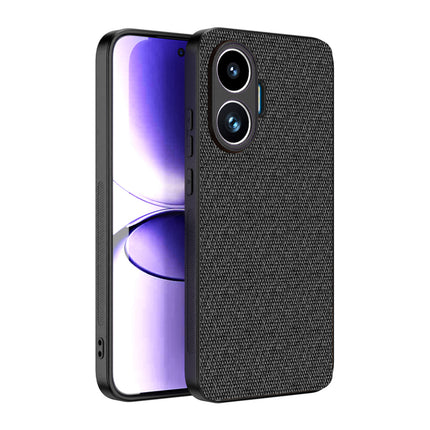 Kapa Soft Full Fabric Protective Back Case Cover for Poco F7 5G | Shockproof Slim Hard Anti Slip Back Case (Black) - Mobizang
