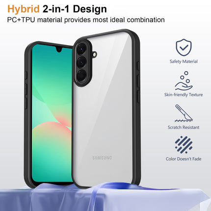 Kapa Hawkeye Clear Slim Tough Back Cover for Samsung Galaxy M36 / F36 5G | Camera Lens Protector Anti Yellow Shockproof Clear Hybrid Case Cover (Black Sides)