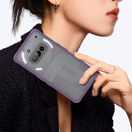 Kapa Shield Frosted Acrylic Back Cover for Nothing Phone 3A 5G| Hard Slim Inbuilt Camera Lens Cover Protection Shock Proof Bumper Case (Purple)