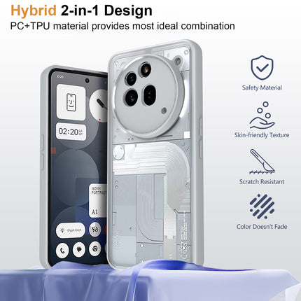 Kapa Hawkeye Clear Back Cover for Nothing Phone 3A Pro | Camera Lens Protector Shockproof Slim Clear Case Cover (Grey Sides)