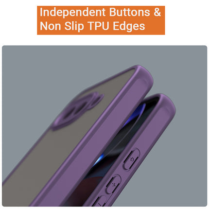 Kapa Shield Frosted Acrylic Back Cover for Google Pixel 9A| Hard Slim Inbuilt Camera Lens Cover Protection Shock Proof Case (Purple Sides)