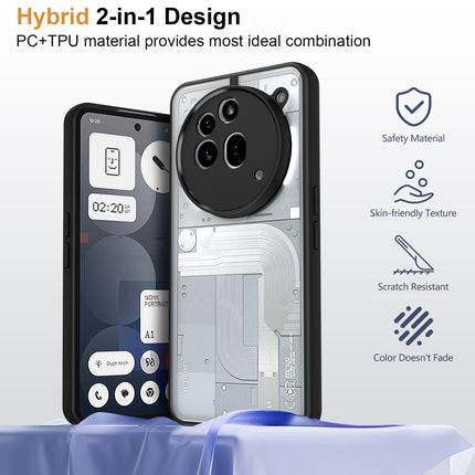 Kapa Hawkeye Clear Back Cover for Nothing Phone 3A Pro | Camera Lens Protector Shockproof Slim Clear Case Cover (Black Sides) - Mobizang
