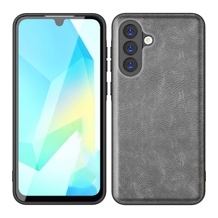 Kapa Tux Leather Back Cover for Samsung Galaxy M16 | Slim Shockproof Camera Protection Bumper Case (Grey)