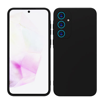 Kapa Matte Protective Lens Flexible Back Cover for Samsung Galaxy A35 (5G) | Slim Silicone with Soft Lining Shockproof Full Body Bumper Case (Black)