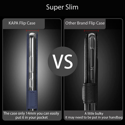 Kapa Noble Slim Magnetic Leather Flip Case Cover for Samsung Galaxy S25 Ultra | Card Holder Stand Flip Wallet Case (Blue)