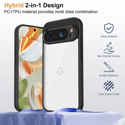 Kapa Hawkeye Clear Slim Tough Back Cover for Google Pixel 10 Pro | Camera Lens Protector Anti Yellow Shockproof Clear Hybrid Case Cover (Black)