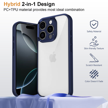 Kapa Hawkeye Clear Back Cover for Apple iPhone 16 Pro | Camera Lens Protector Shockproof Slim Clear Case Cover (Blue Sides)