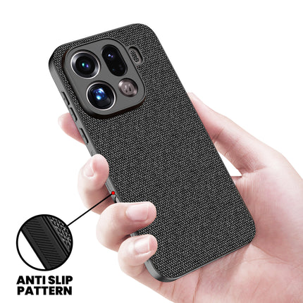 Kapa Soft Full Fabric Protective Back Case Cover for Oppo Find X9 Pro | Shockproof Slim Hard Anti Slip Back Case (Black) - Mobizang