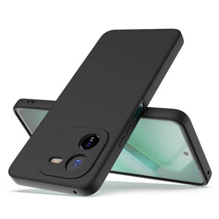 Kapa Matte Protective Lens Flexible Back Cover for IQOO Z9X | Slim Silicone with Soft Lining Shockproof Full Body Bumper Case (Black)