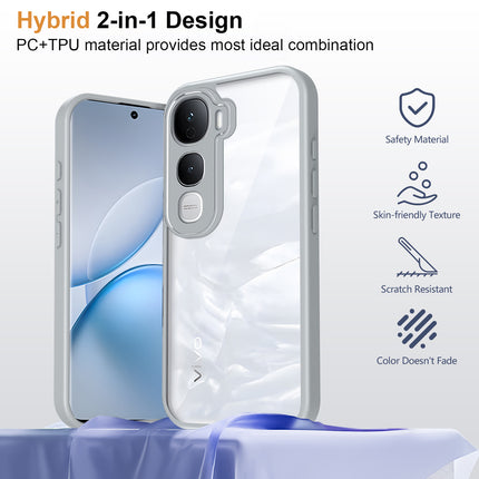 Kapa Hawkeye Clear Slim Tough Back Cover for Vivo Y400 Pro 5G | Camera Lens Protector Anti Yellow Shockproof Clear Hybrid Case Cover (Grey Sides)